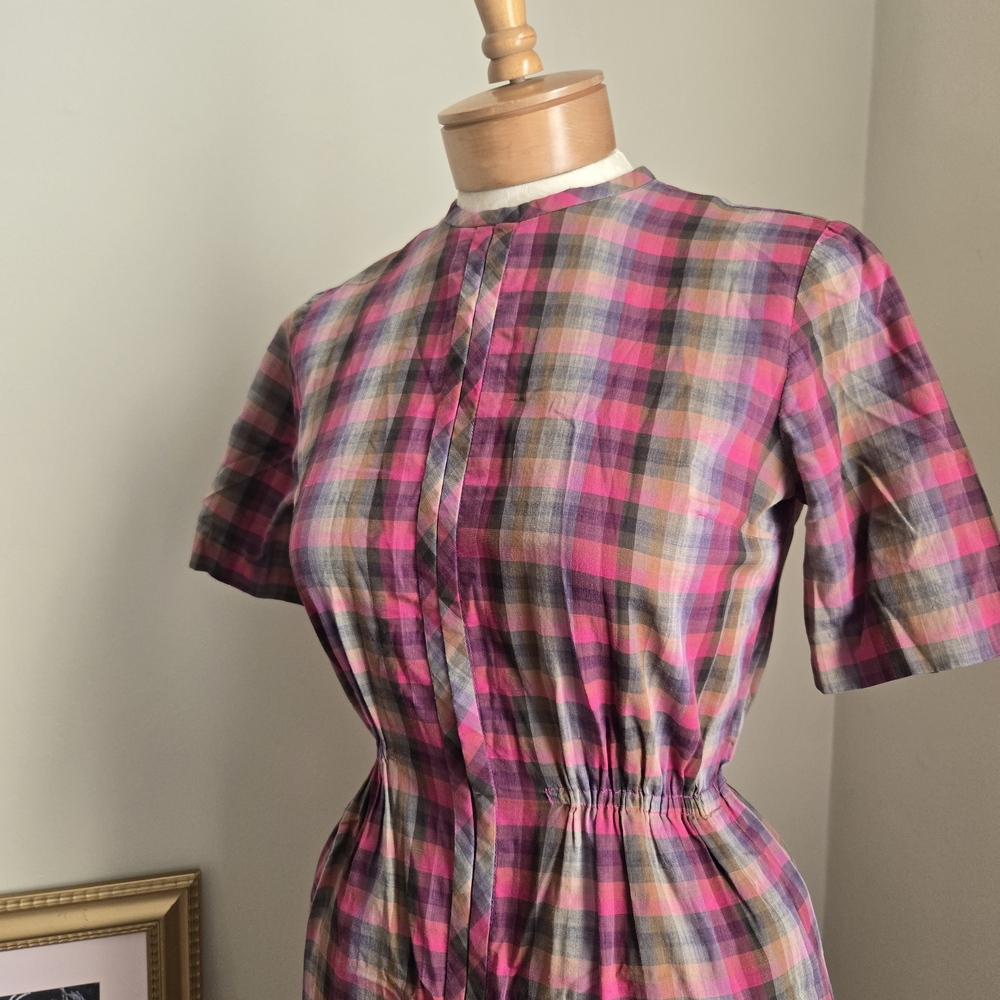 Vintage Cotton Plaid Dress